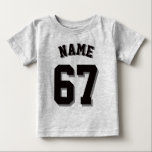 Grey & Black Baby | Sports Jersey T-Shirt<br><div class="desc">Grey & Black Baby | Sports Jersey Design • Baby Jersey T-Shirt</div>