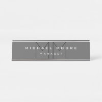 Grey Black Bold Monogram Modern Minimalist