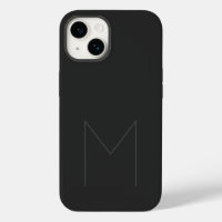 Grey Black Bold Monogram Modern Your Name Initial