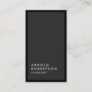 Grey Black Border Vertical Unique Business Card