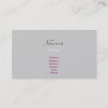 Grey /Black Business Cards Trendy Minimal Fashion