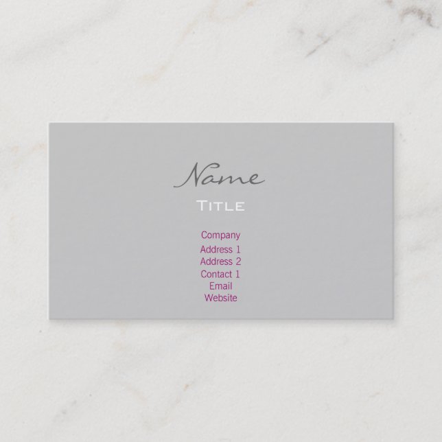 Grey /Black Business Cards Trendy Minimal Fashion  (Front)