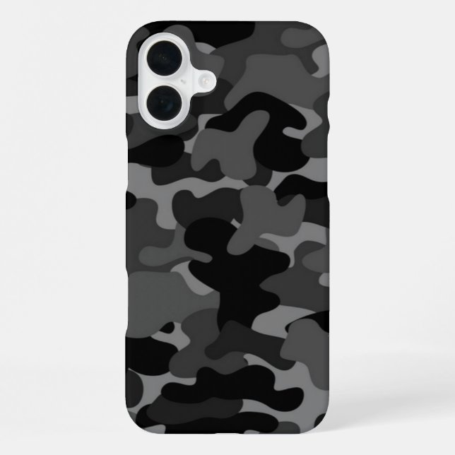 Grey Black Camo iPhone Case (Back)