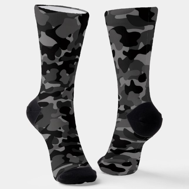 Grey Black Camo Socks (Angled)