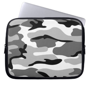 Grey & Black Camouflage Laptop Sleeve