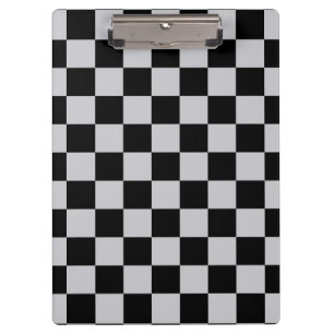 Grey Black Check Pattern Design Clipboard