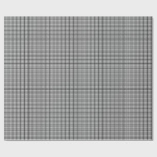 Grey black checkered lines wrapping paper