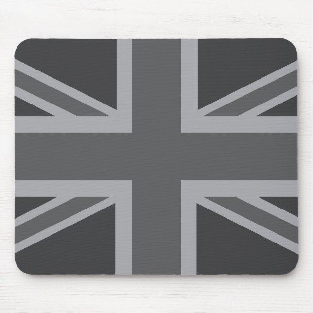 Grey Black Classic Union Jack British(UK) Flag Mouse Pad (Front)
