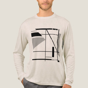 Grey Black Contemporary Bold Geometric Abstract Tri-Blend Shirt