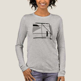 Grey Black Contemporary Small Geometric Abstract Tri-Blend Shirt