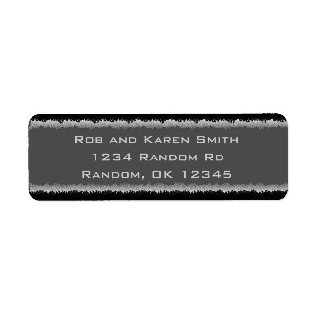 Grey black customisable shredded labels (Front)