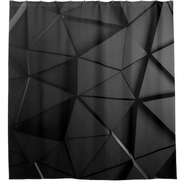 Grey black design  shower curtain (Front)