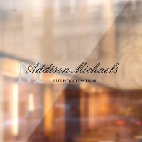 Grey Black Elegant Monogram Name Title