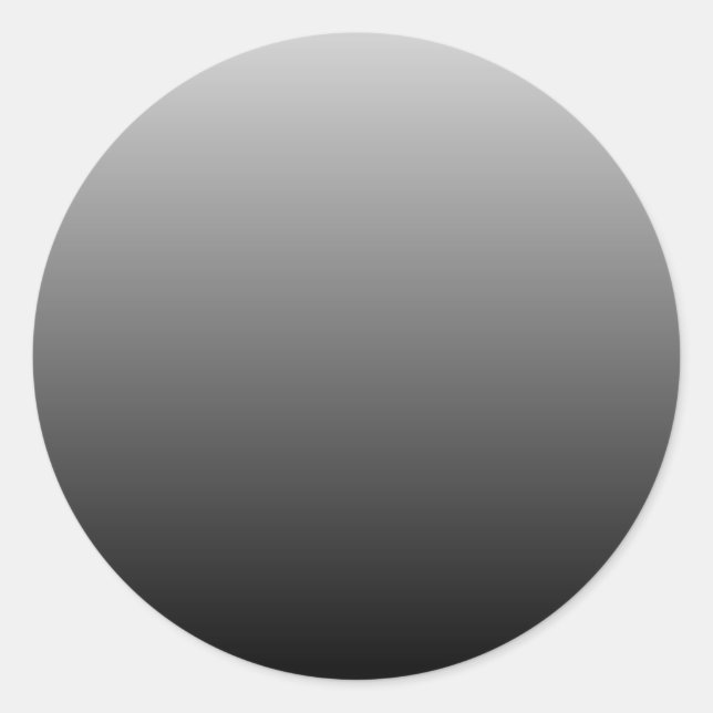 Grey Black Gradient Blank Classic Round Sticker (Front)