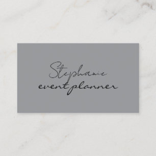 Grey Black Gray Professional Custom Name Stylish Business Card