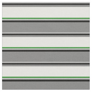 Grey, Black, Grey, White, and Forest Green Coloure Fabric