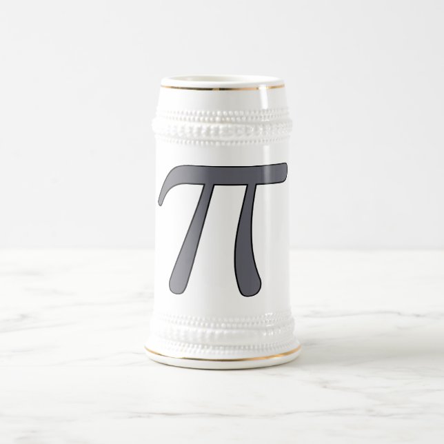 Grey Black Grey Yellow Orange Pi 3.14 symbol Math Beer Stein (Center)