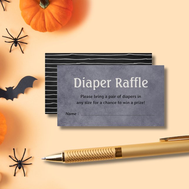 Grey Black Halloween Baby Shower Diaper Raffle Enclosure Card (Gray Black Halloween Baby Shower Diaper Raffle Enclosure Card
)