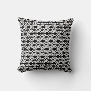 Grey Black Horizontal Sound Wave Small Tiles Cushion