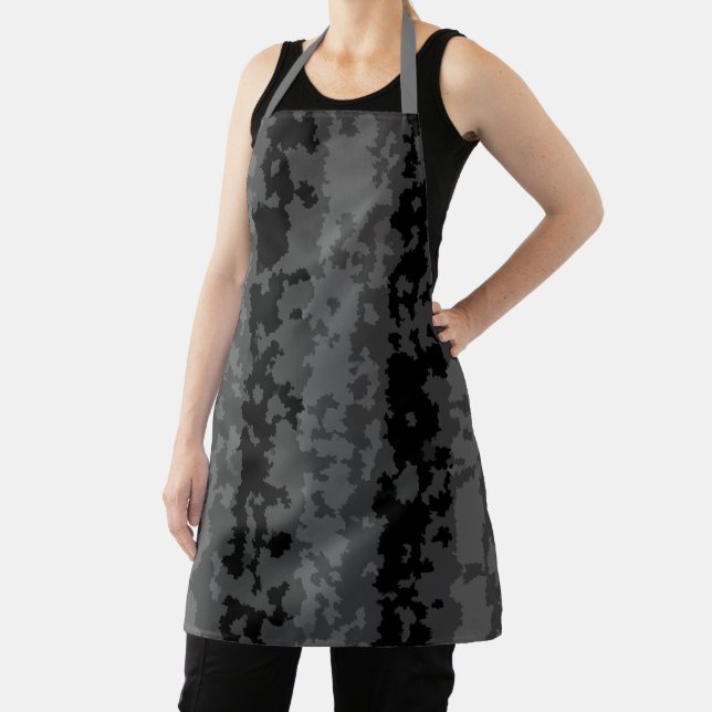 Grey Black Irregular Abstract Pattern Design  Apron (Insitu)