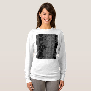 Grey Black Irregular Abstract Pattern Design T-Shirt