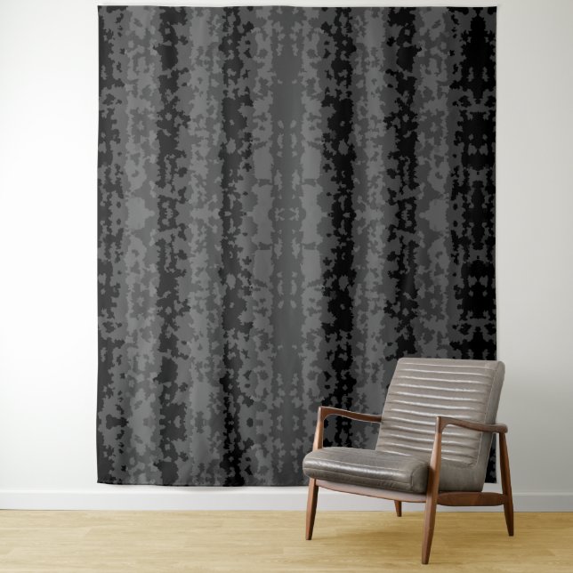 Grey Black Irregular Abstract Pattern Design  Tapestry (In Situ)