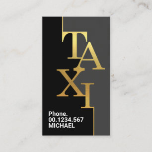 Grey Black Layers Gold Taxi Icon Designated Driver Business Card