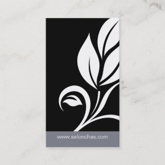 Grey Black Leaf Salon Spa Business Card