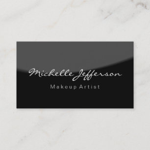 Grey Black Make up Artist Script Business Card
