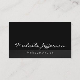 Grey Black Makeup Artist Calligraphy Business Card