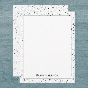 Grey - Black Marble Chips Terrazzo Pattern Frame Card