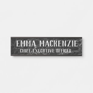 Grey Black Marble Hanging Door Sign Name Plate