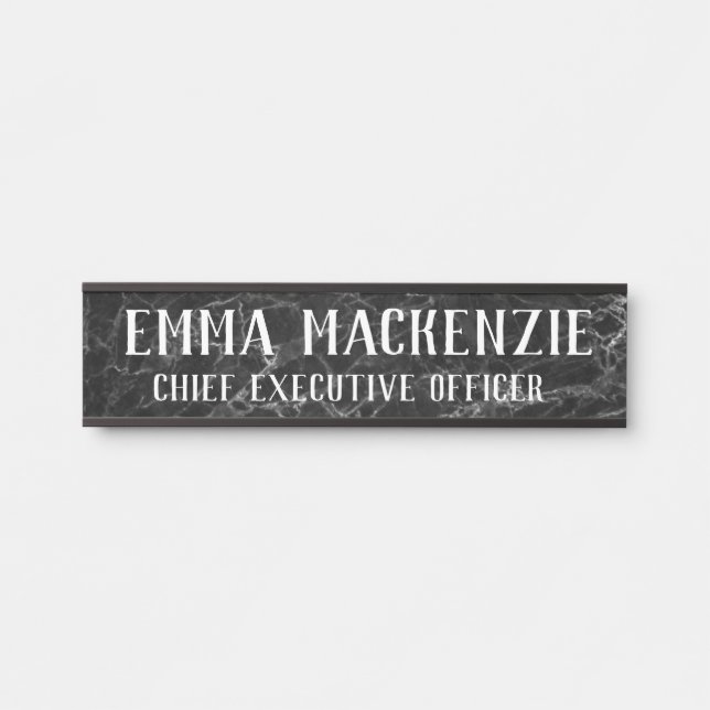 Grey Black Marble Hanging Door Sign Name Plate (Front)