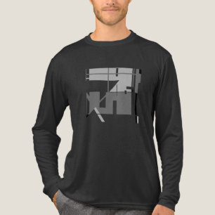 Grey Black MCM-inspired Geometric Art Abstract Tri-Blend Shirt