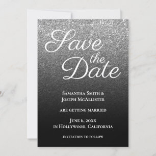 Grey Black Modern Gradient Save The Date