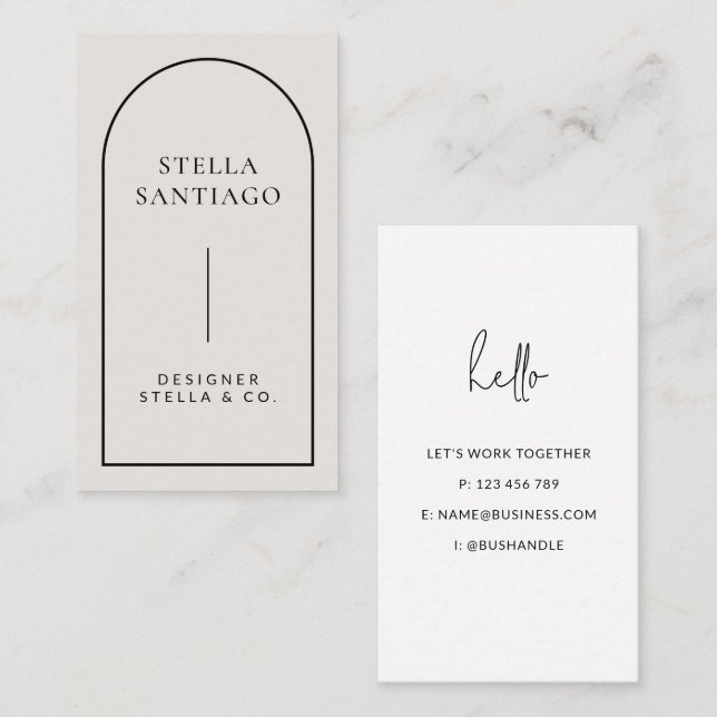 Grey Black Modern Minimalist Business Card (Front/Back)