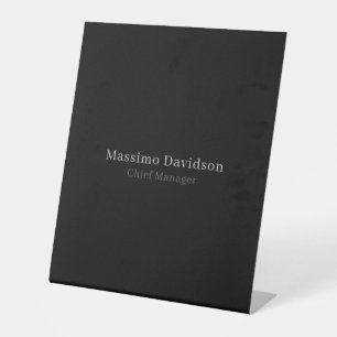 Grey Black Modern Minimalist Simple Serif Font Pedestal Sign