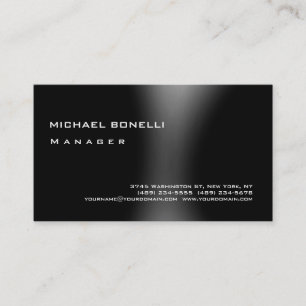 Grey Black Modern Simple Manager Business Card