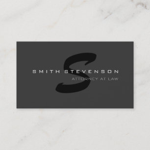 Grey Black Monogram Attorney at Law Business Card