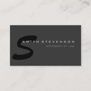 Grey Black Monogram Attorney at Law Business Card