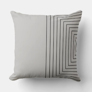 Grey Black Nested Squares Throw Pillow