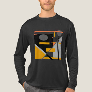 Grey Black Orange Geometric Shapes MCM Look Motif Tri-Blend Shirt