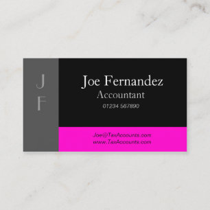 Grey Black & Pink Professional Business Card