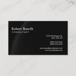 Grey Black Plain Modern Consultant Business Card