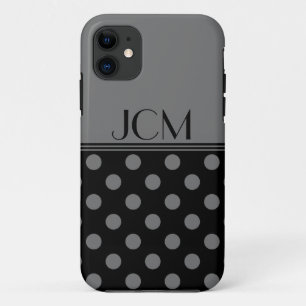 Grey/Black Polka Dot Monogram Case-Mate iPhone Case