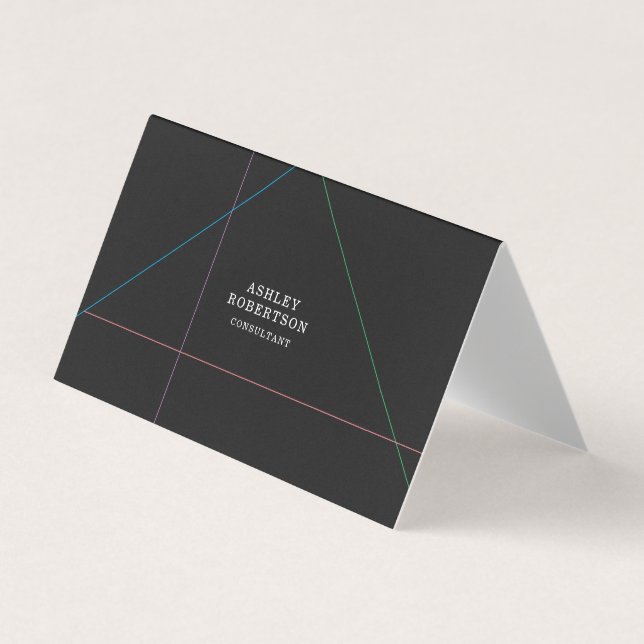 Grey Black Professional Stylish Trendy Minimalist Business Card (Front)