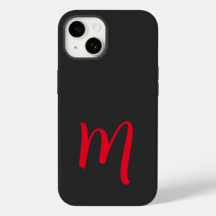 Grey Black Red Monogrammed Classical Handwriting Case-Mate iPhone 14 Case