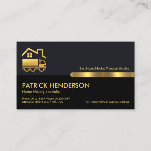 Grey Black Retro Columns Gold Home Mover Driver Business Card