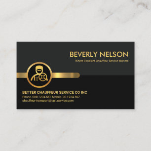 Grey Black Retro Layers Chauffeuring Business Card