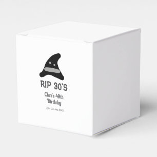 Grey black RIP 30's 40th birthday witch hat hallow Favour Box